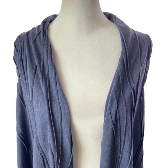 KATHMANDU Women Sleeveless Sweater Wave Textured Open Front One Size Blue 2-4 - Picture 6 of 12